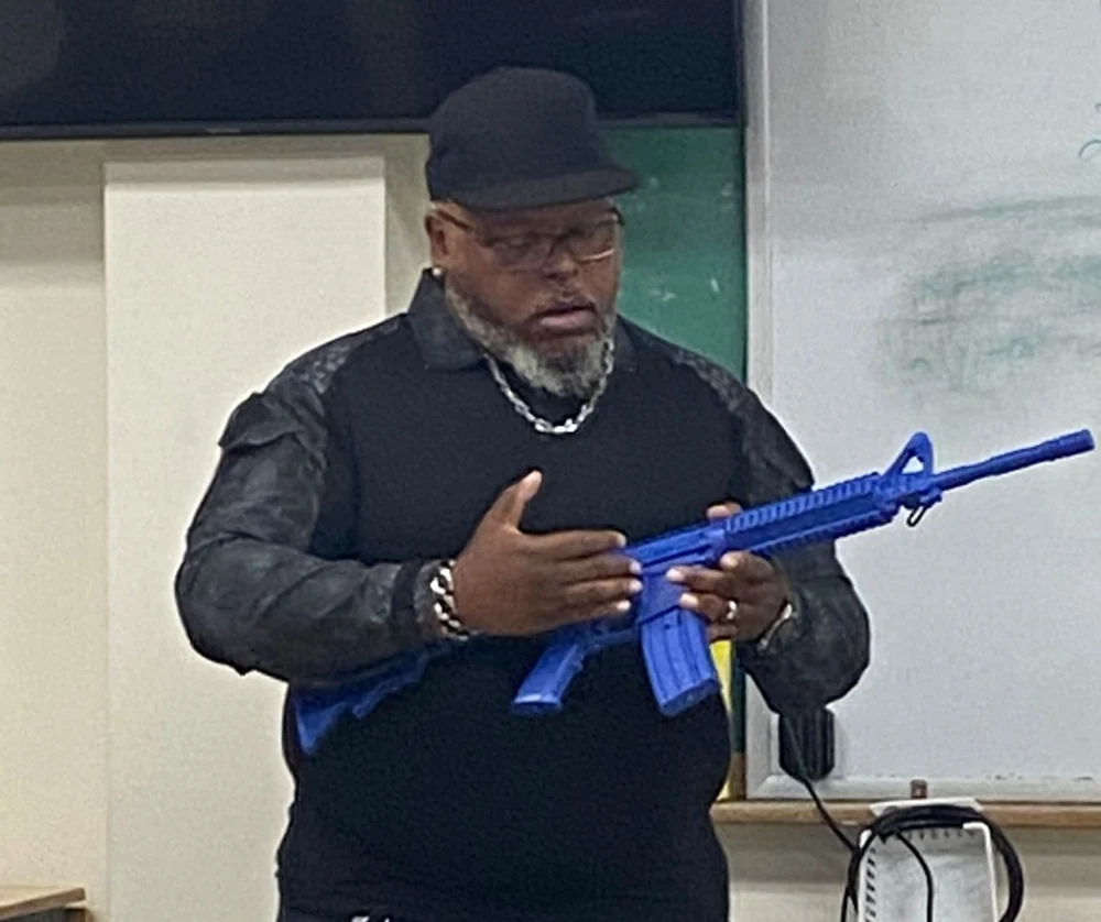 Damon Wright in the classroom